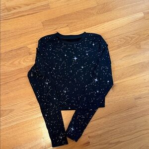 Nike Black Long Sleeve Cropped Top.
